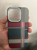 Protective Apple iPhone Back Cover - Carbon Fiber Pattern Case for iPhone with Magsafe Support for iPhone 15 Pro - Style 3