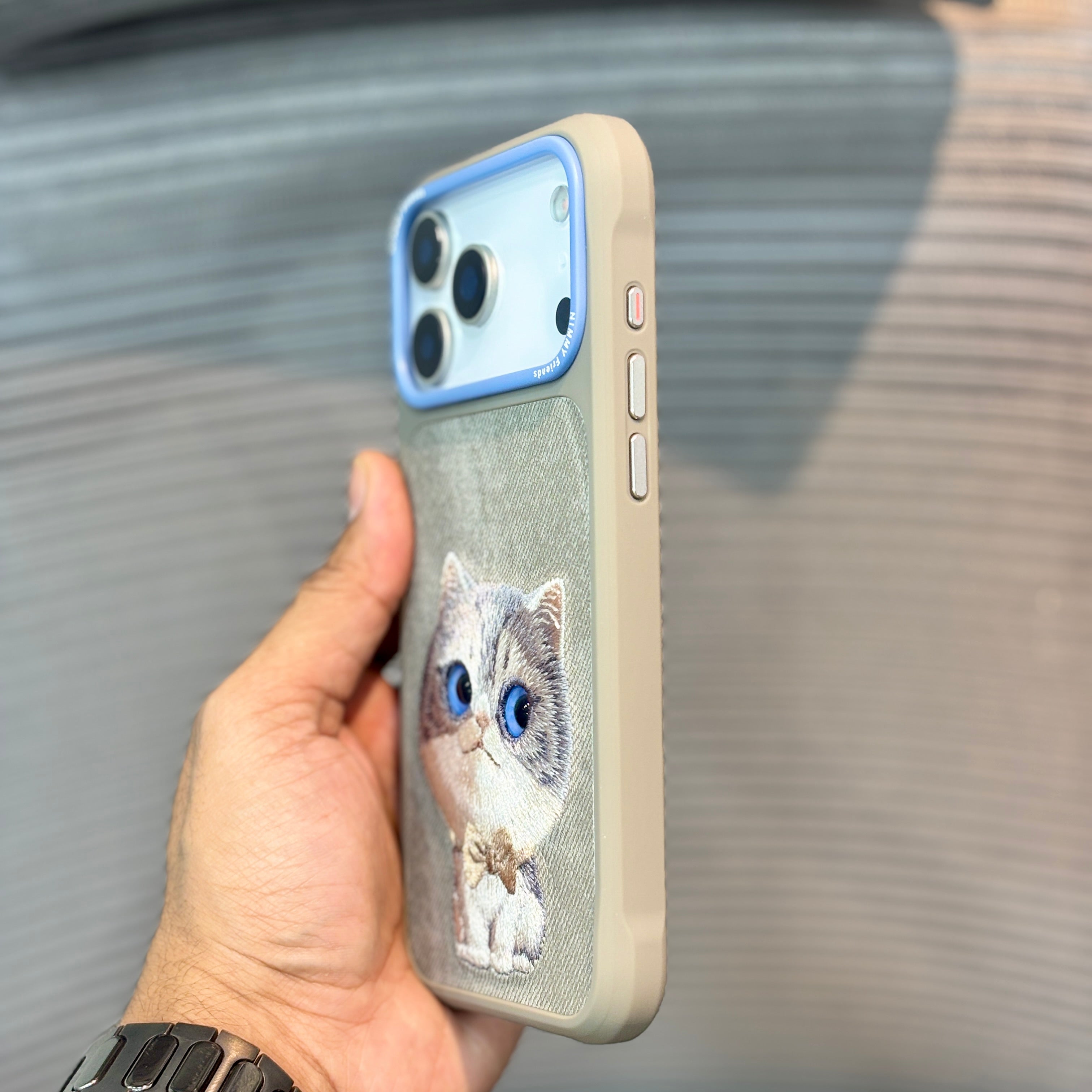 StitchPals Cat Embroidered iPhone 17 Pro Max Case