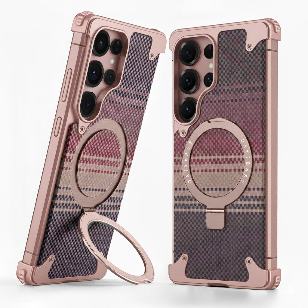 Samsung Galaxy S25 Ultra Metal Bumper Case with Magsafe and Stand - Desert Mobile Case by CoverMeUp