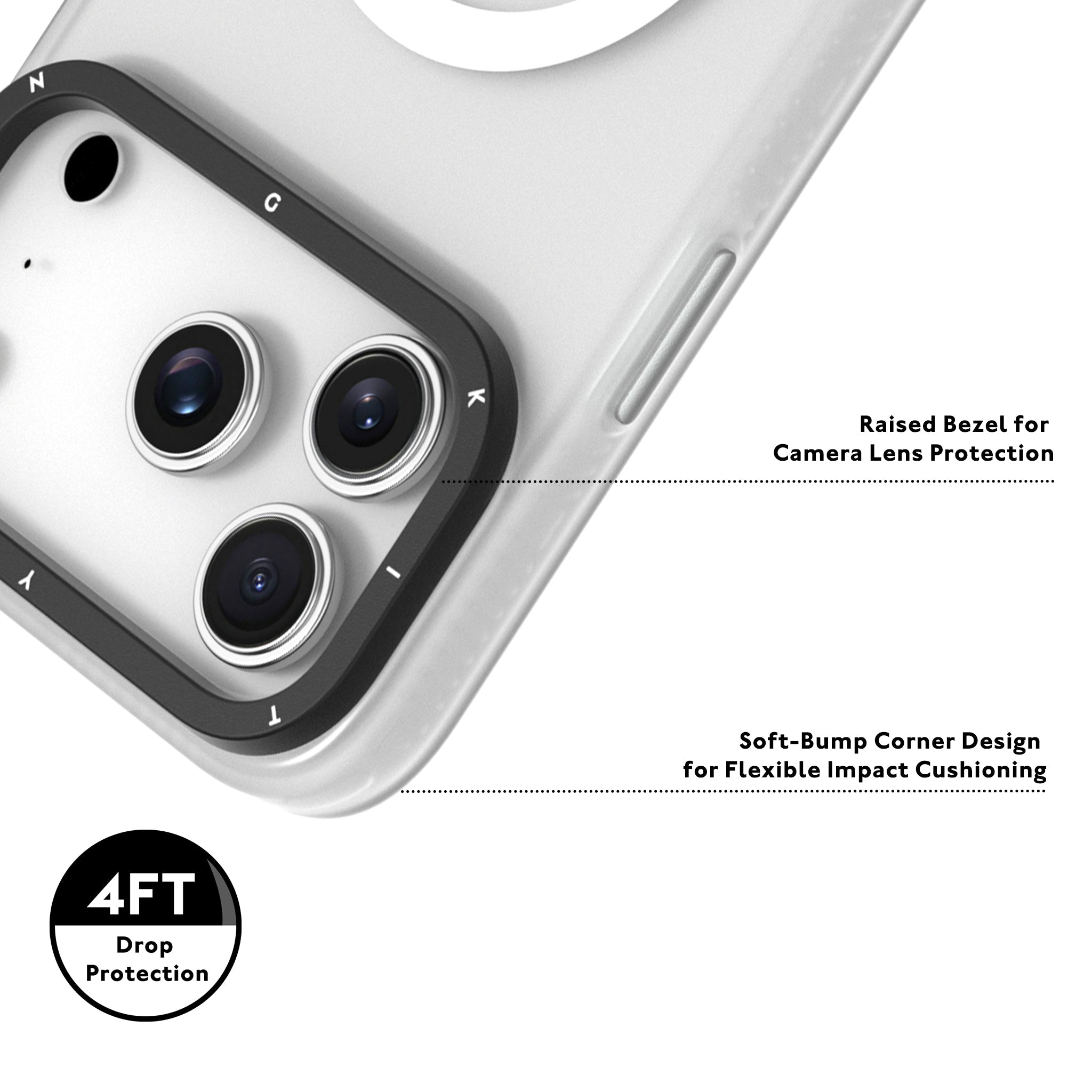 Protective Apple iPhone Back Cover - YOUNGKIT Hidden Sand Series Magsafe Case for iPhone 17 Pro (White) - Style 5