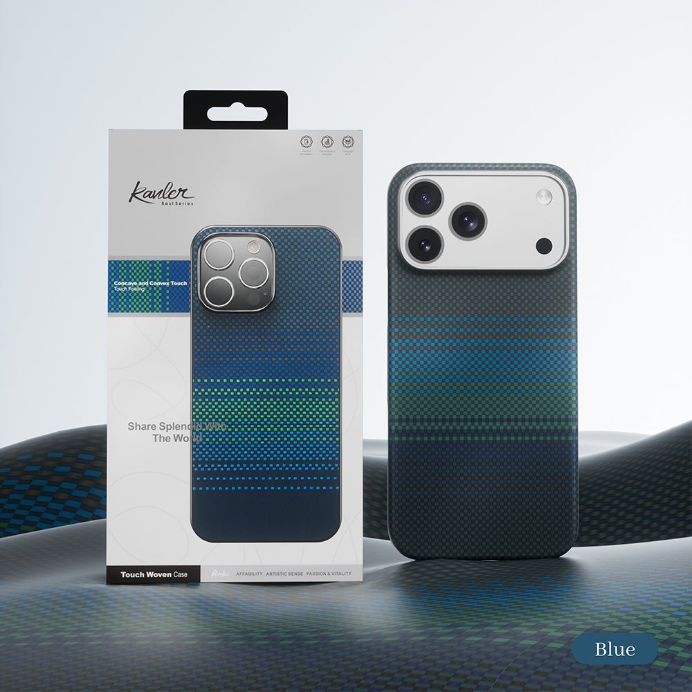 Genuine Kevlar Carbon Fibre Ultra Slim Case for iPhone 17 Pro (Blue&Green)
