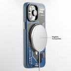 Protective Apple iPhone Back Cover - YOUNGKIT Cyberpunk 360° Rotation Ring Stand Case for iPhone 16 Pro Max (Blue) - Style 4