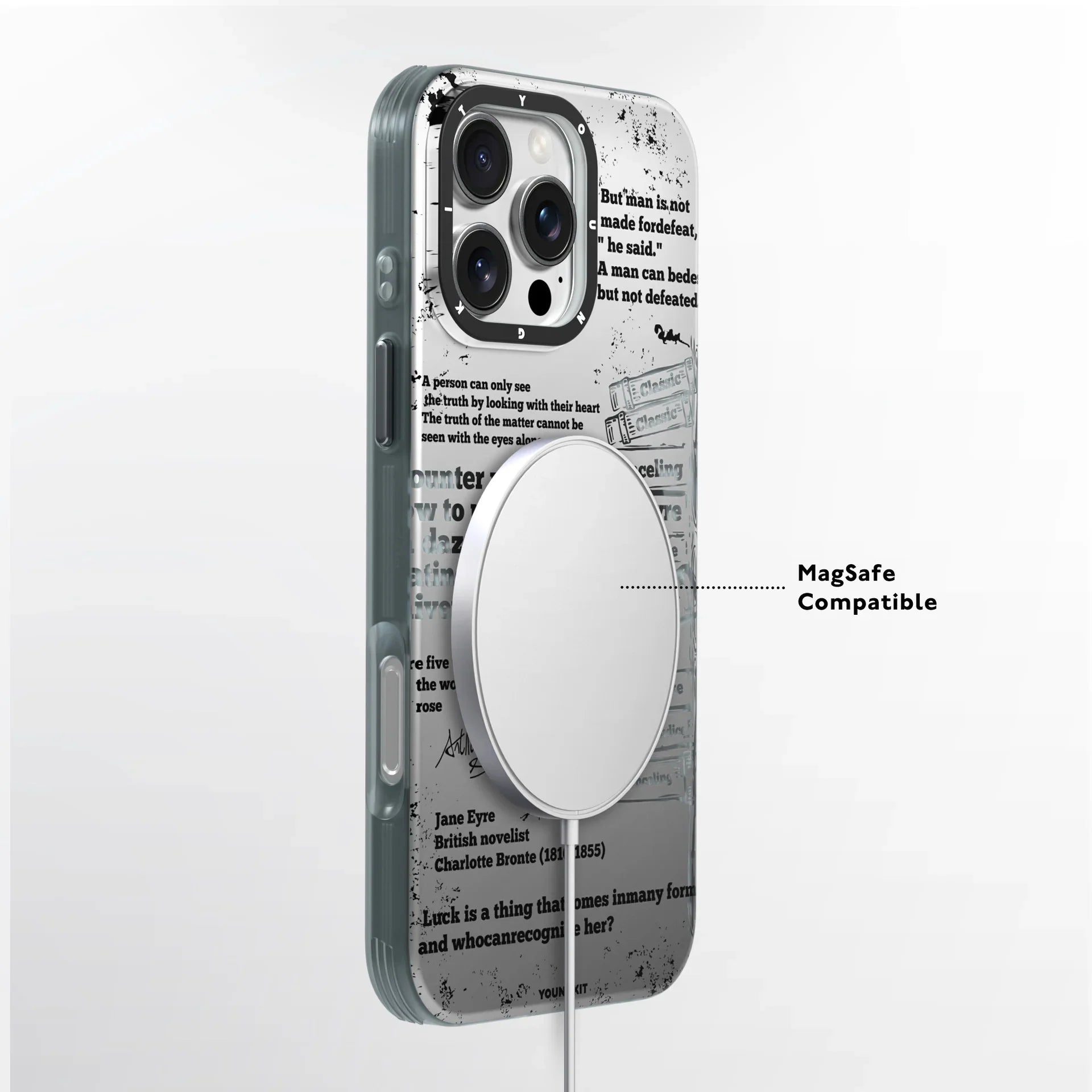 Protective Apple iPhone Back Cover - Youngkit Art Series Classic Poetry Designer Matte Finish Case for iPhone 16 Pro - Style 4