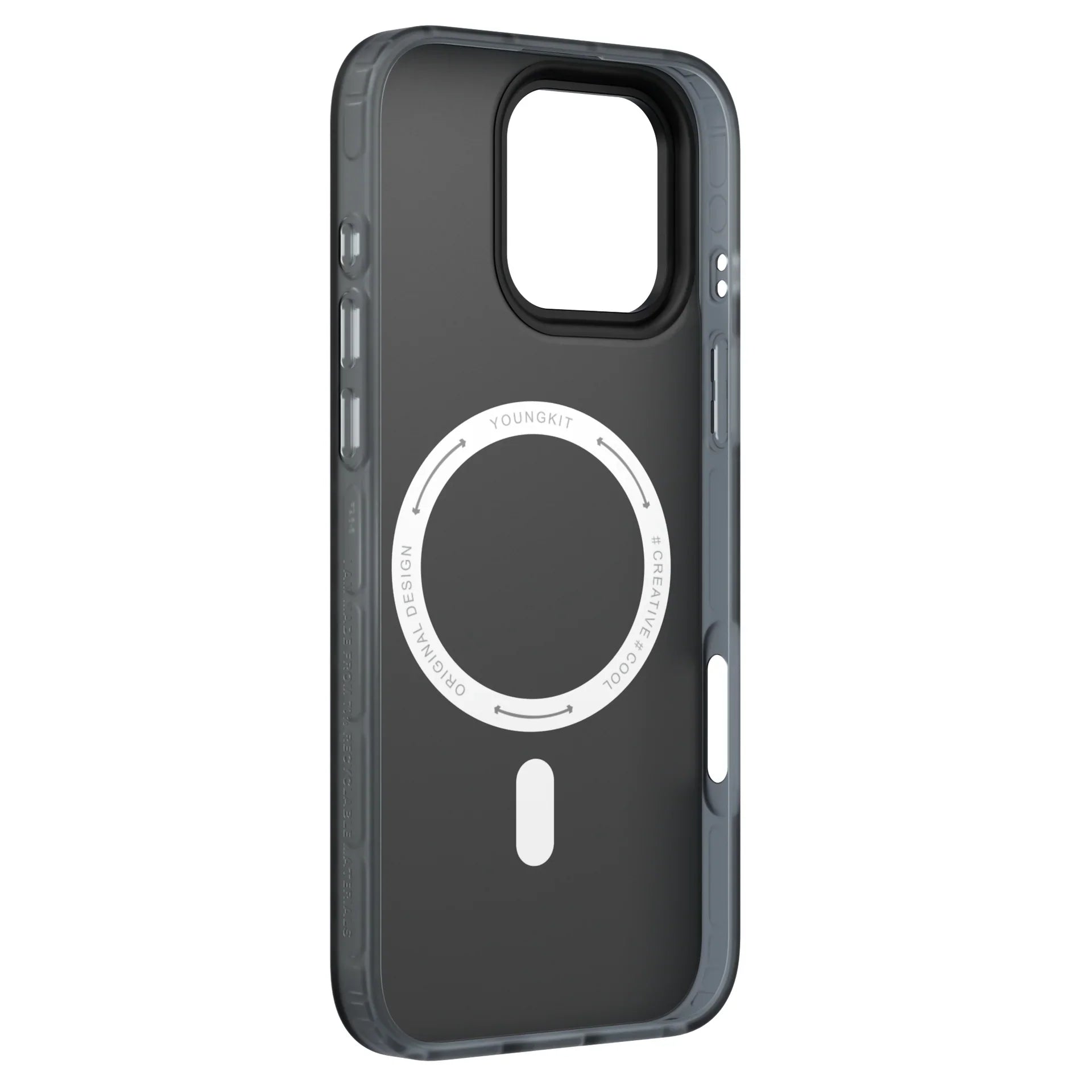 Protective Apple iPhone Back Cover - YOUNGKIT Luggage Series True Colour Case for iPhone 16 Pro Max (Black) - Style 4
