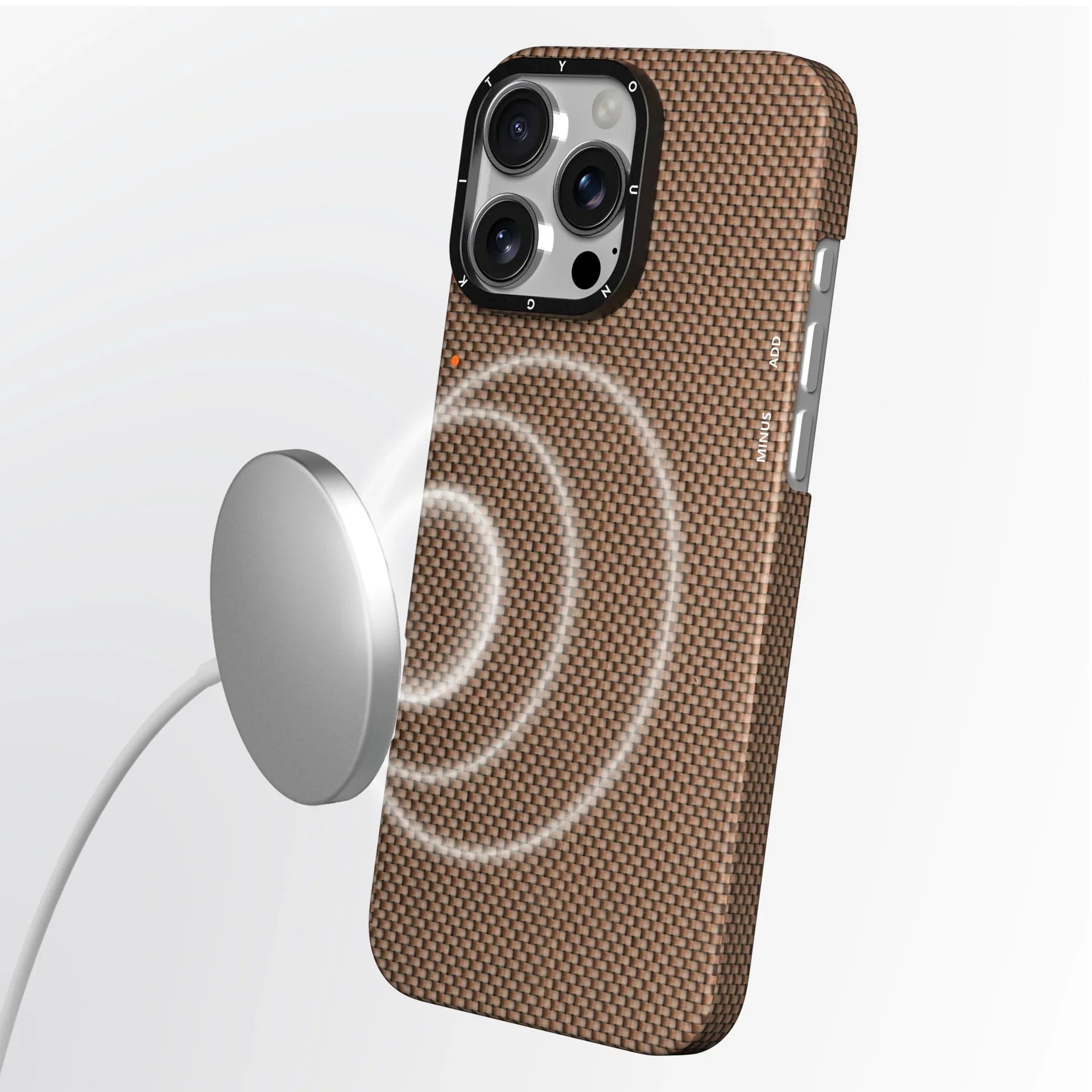 Protective Apple iPhone Back Cover - YOUNGKIT Kevlar 1500D Carbon Fibre Extreme Wing Case for iPhone 16 Pro Max (Desert Titanium) - Style 4