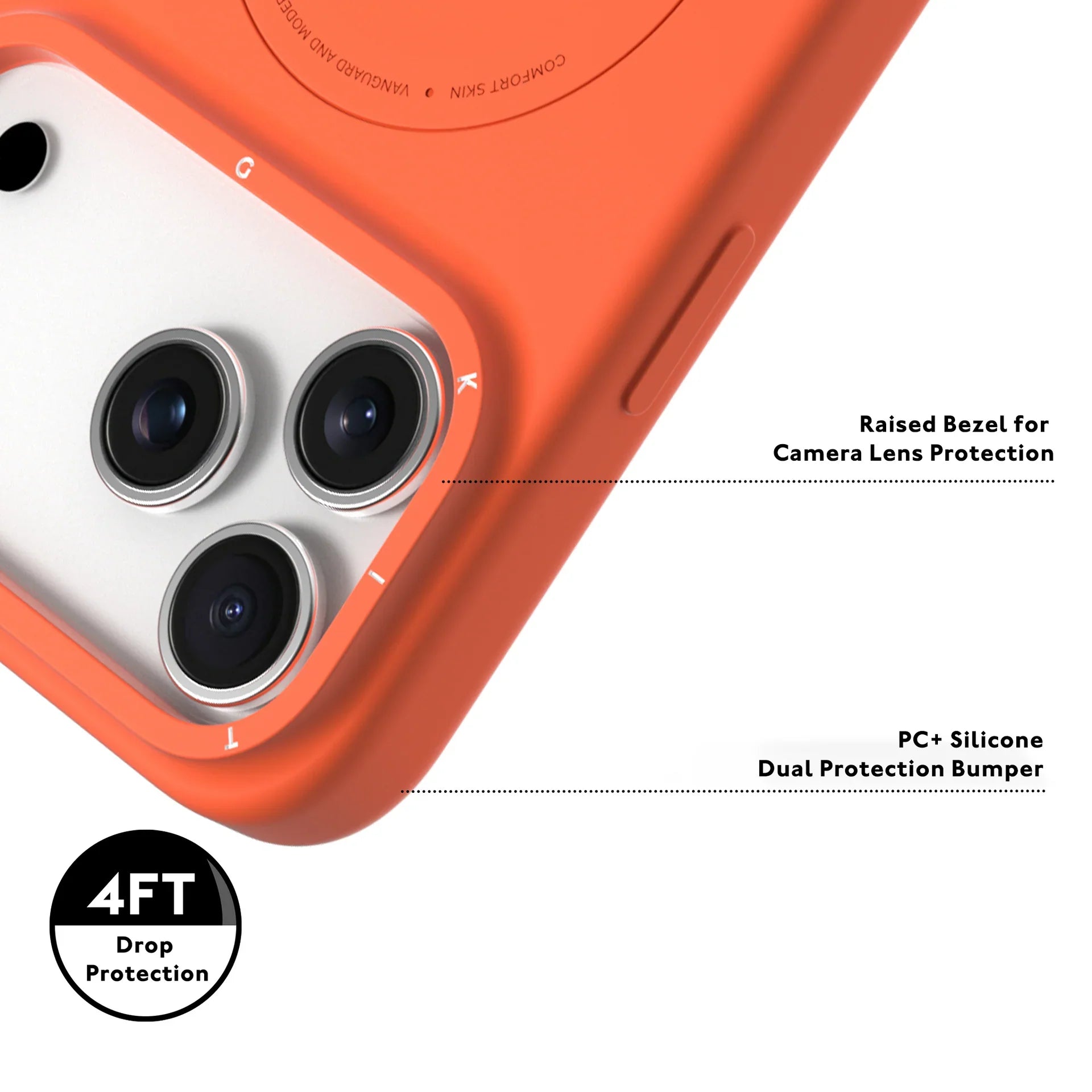 Protective Apple iPhone Back Cover - YOUNGKIT Morandi Silicon Case for iPhone 17 Pro (ORANGE) - Style 3