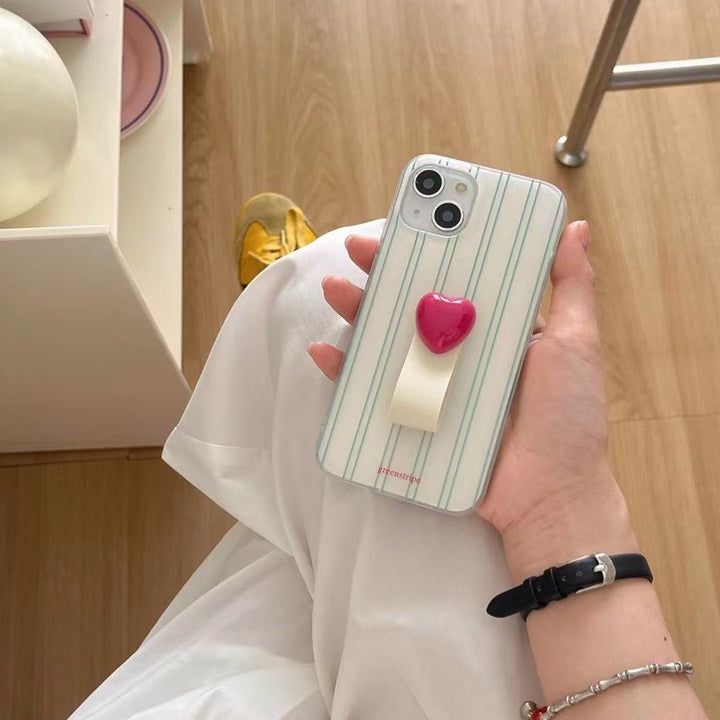 Protective Apple iPhone Back Cover - 3D Stripe Ball Finger Holder iPhone Case For iPhone 15