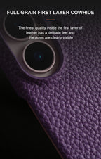 Luxury Real Leather Phone Case with MagSafe (Lychee Pattern) Mobile Case by CoverMeUp - Style 40