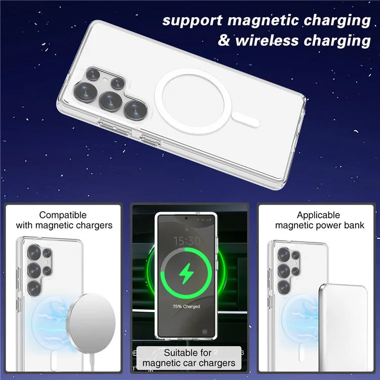 Samsung Galaxy S25 Ultra Clear Back Cover Case with MagSafe - Transparent Mobile Case by CoverMeUp - Style 6