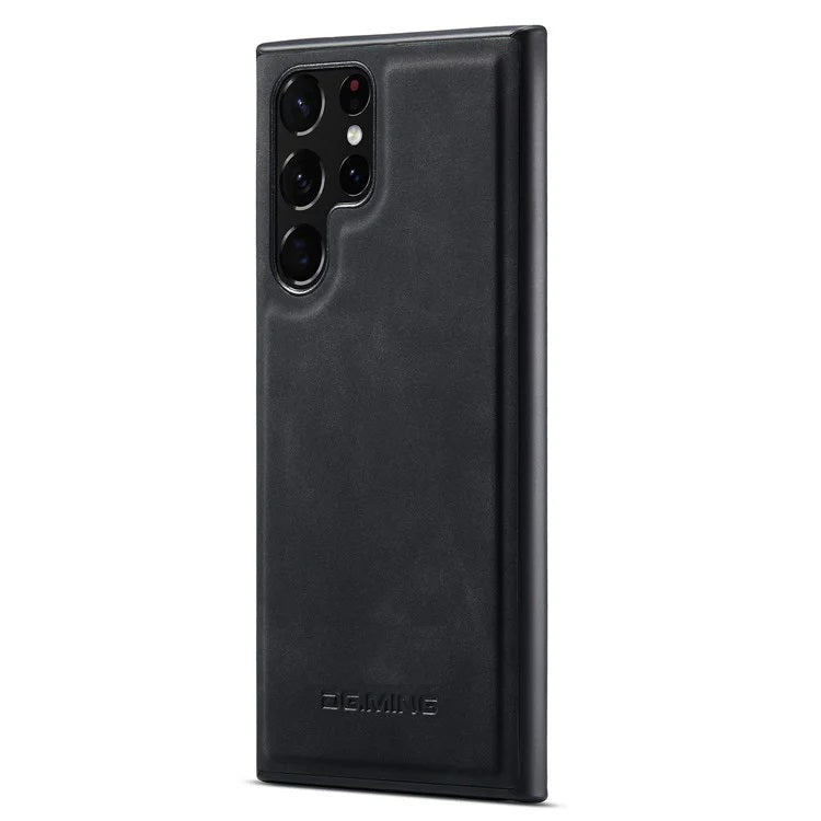 Samsung Galaxy S25 Ultra PU Leather PC+TPU Hybrid Phone Shell - Black Mobile Case by CoverMeUp - Style 2
