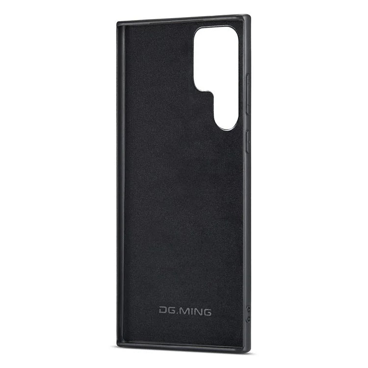 Samsung Galaxy S25 Ultra PU Leather PC+TPU Hybrid Phone Shell - Black Mobile Case by CoverMeUp - Style 4