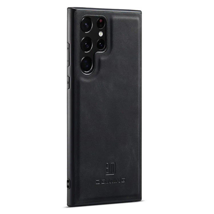Samsung Galaxy S25 Ultra PU Leather PC+TPU Hybrid Phone Shell - Black Mobile Case by CoverMeUp - Style 3