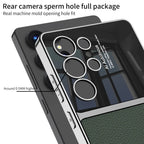 Samsung Galaxy S25 Ultra GKK Half Leather & Shine Soft Shell PC Case Mobile Case by CoverMeUp - Style 7