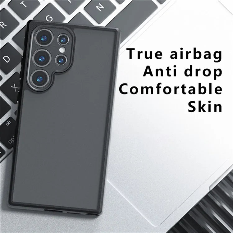 Samsung Galaxy S25 Ultra Drop-Proof TPU + PC Matte Back Phone Cover - Smoke Matte Mobile Case by CoverMeUp - Style 3