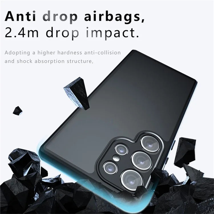 Samsung Galaxy S25 Ultra Drop-Proof TPU + PC Matte Back Phone Cover - Smoke Matte Mobile Case by CoverMeUp - Style 7