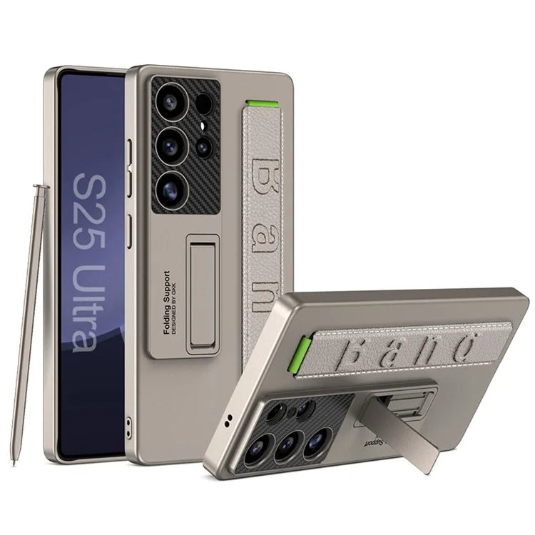 Samsung Galaxy S25 Ultra GKK Hard Shell PC Case with Wrist Band & Kickstand Mobile Case by CoverMeUp - Style 2