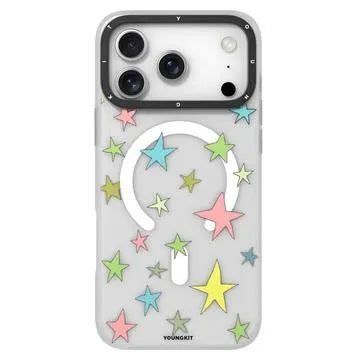 YOUNGKIT Matte Finish Stars Design Magsafe Case for iPhone 17 Pro Max / 18 Pro Max