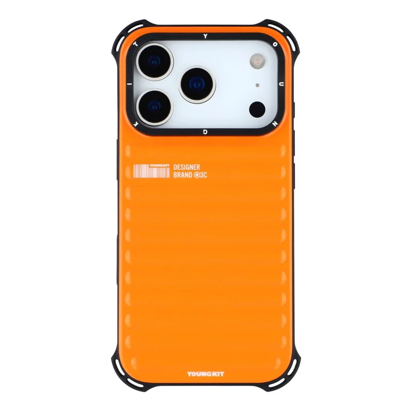 YOUNGKIT Suitcase Textured Luggage Series Magsafe Case for iPhone 17 Pro Max (Orange)