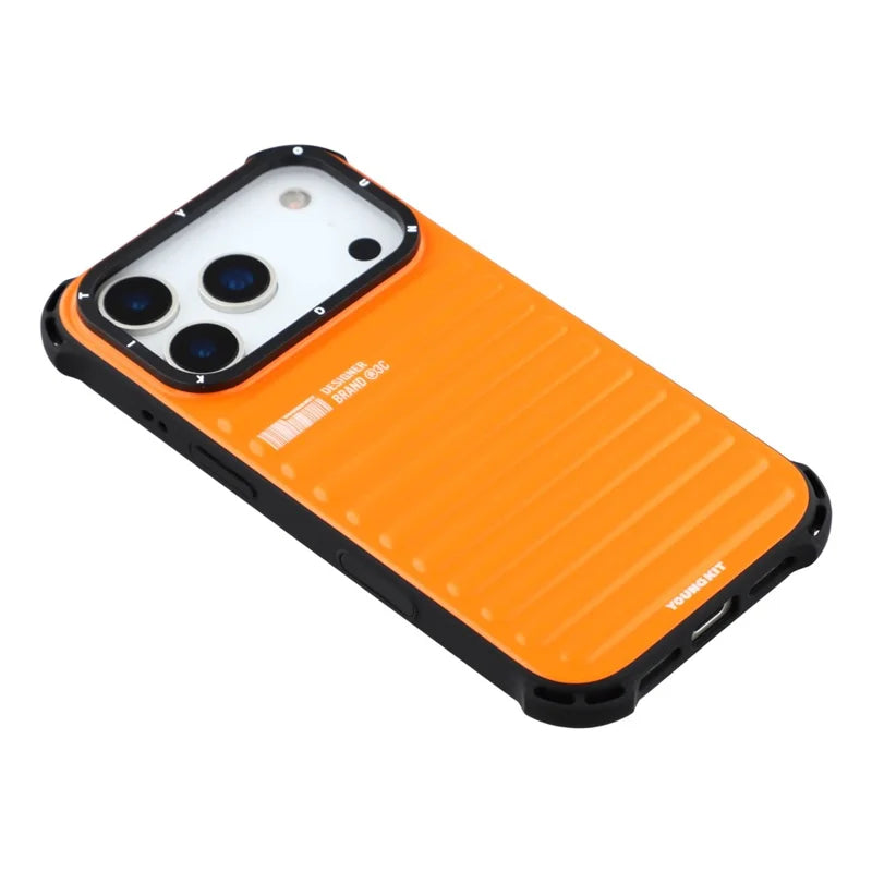 YOUNGKIT Suitcase Textured Luggage Series Magsafe Case for iPhone 17 Pro (Orange)