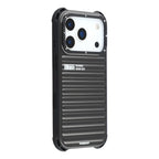 Protective Apple iPhone Back Cover - YOUNGKIT Suitcase Textured Luggage Series Magsafe Case for iPhone 17 Pro (Black) - Style 2