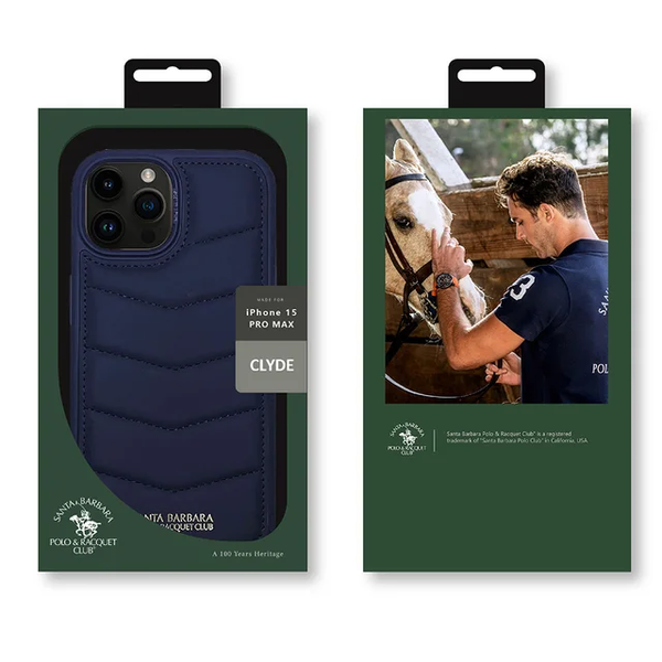 Santa Barbara Polo & Racquet Club Luxury Clyde Series Leather Case for iPhone 15 Pro Max