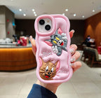 Protective Apple iPhone Back Cover - Soft Silicone 3D Cute Cartoon Full Protective Case Compatible with iPhone
