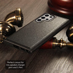 Samsung Galaxy S24 Ultra Leather Case Mobile Case by CoverMeUp - Style 12