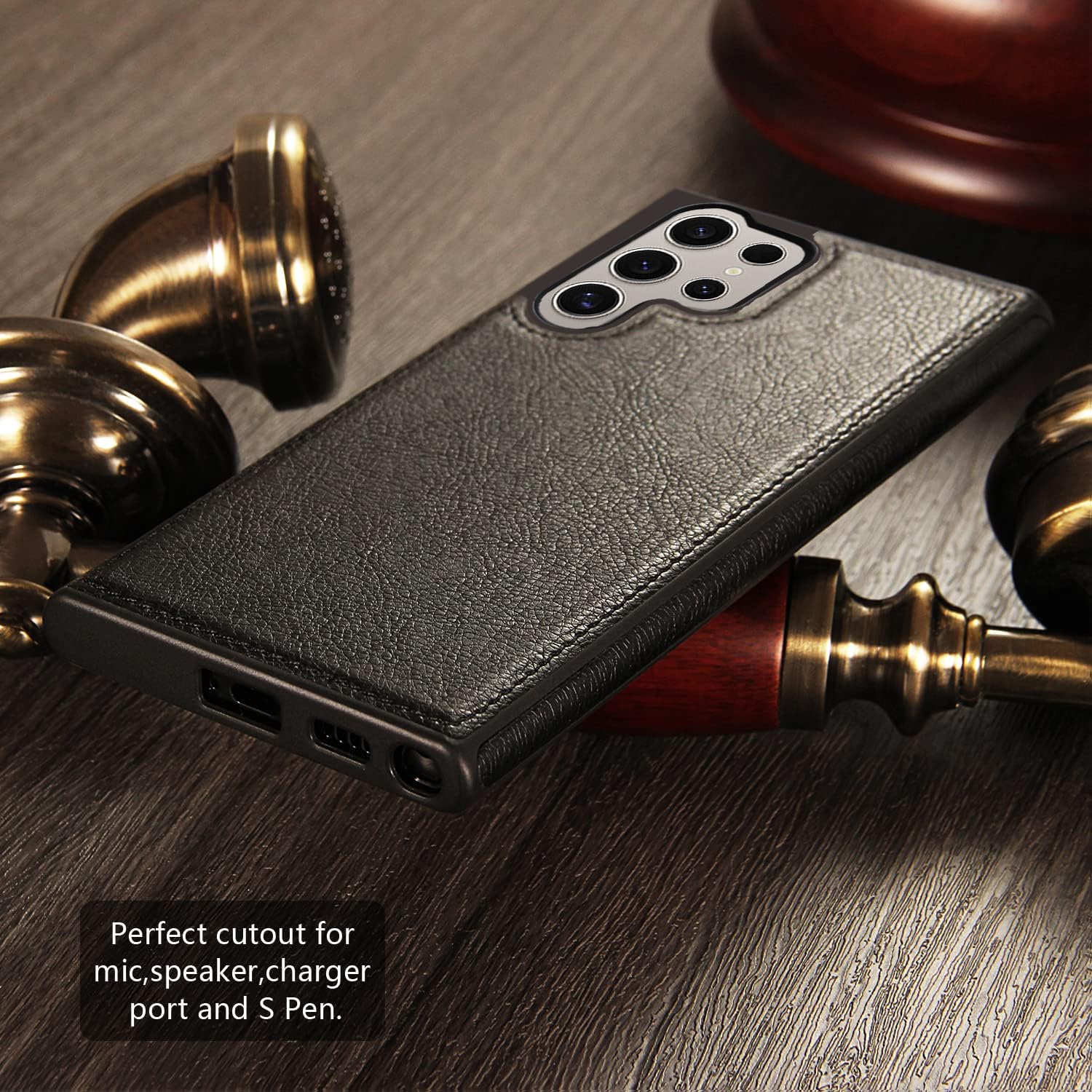 Samsung Galaxy S24 Ultra Leather Case Mobile Case by CoverMeUp - Style 12
