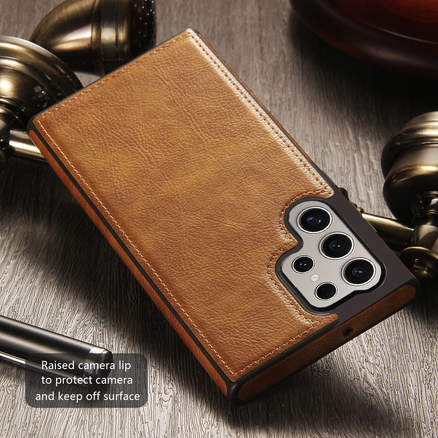 Samsung Galaxy S24 Ultra Leather Case Mobile Case by CoverMeUp - Style 8