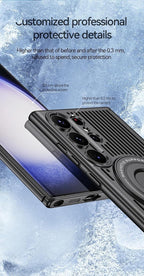 Samsung Galaxy S24 Ultra Magnetic Stand Hard Shell Cooling Case - Green Mobile Case by CoverMeUp - Style 9