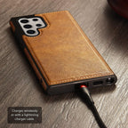 Samsung Galaxy S24 Ultra Leather Case Mobile Case by CoverMeUp - Style 7