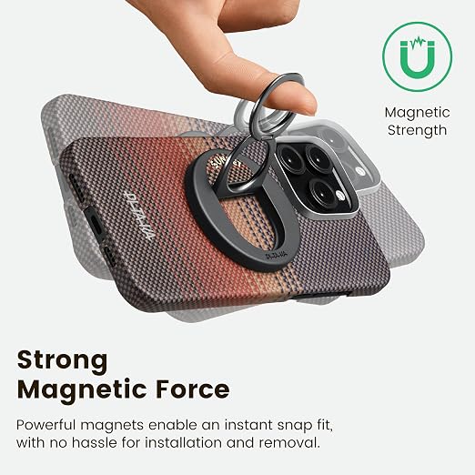 PITAKA MagSafe Phone Grip, 360 Degree Rotation Magnetic Phone Ring