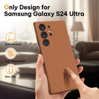 Samsung Galaxy S24 Ultra Leather Case Slim Profile - Brown Mobile Case by CoverMeUp - Style 3