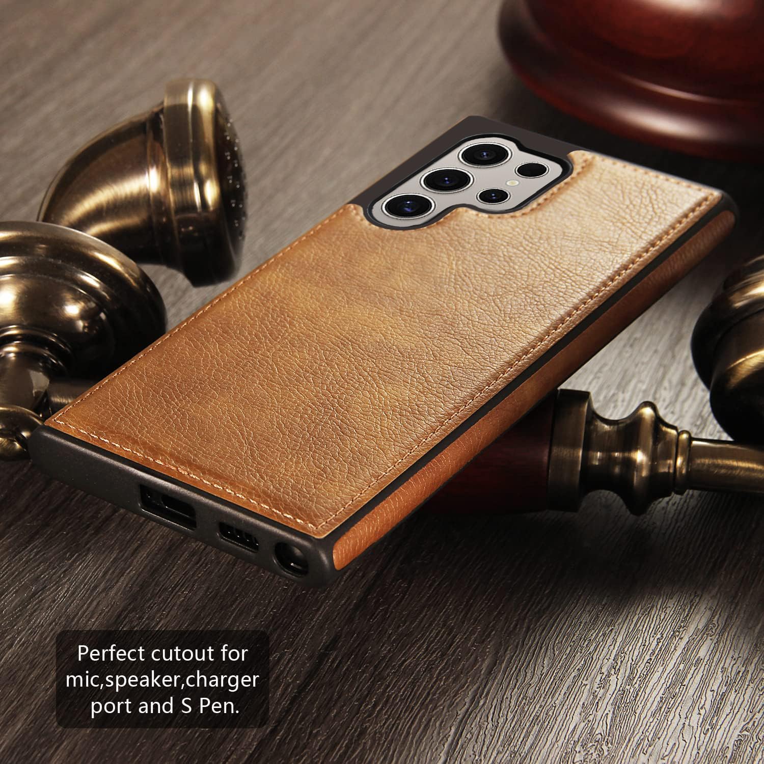 Samsung Galaxy S24 Ultra Leather Case Mobile Case by CoverMeUp - Style 6
