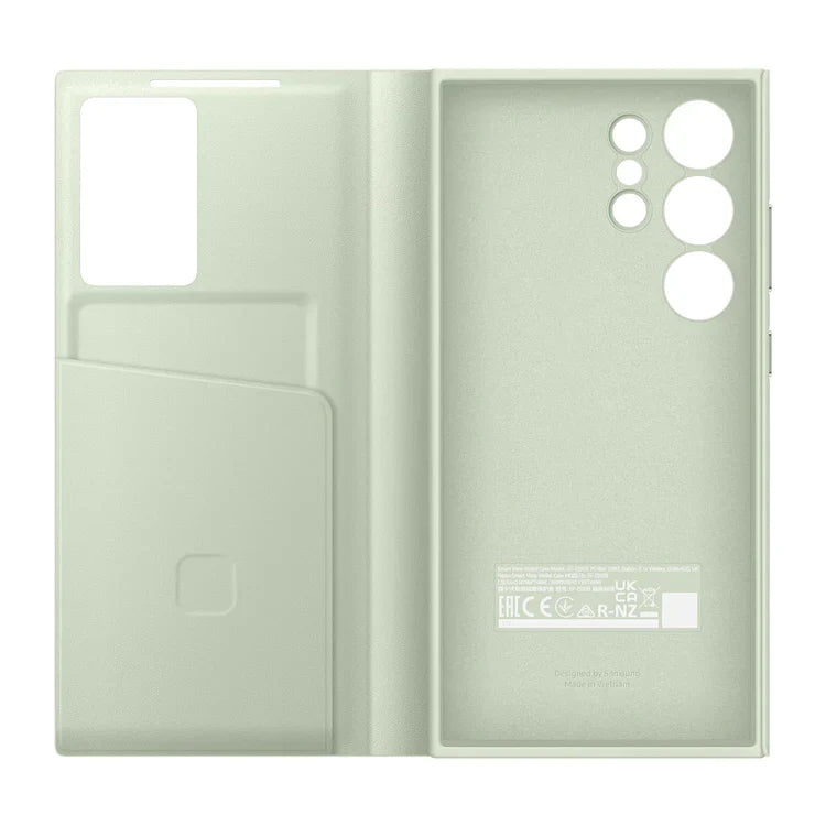 Samsung Galaxy S24 Ultra Smart View Window Flip Wallet Case with Control - Light Green Mobile Case by CoverMeUp - Style 5