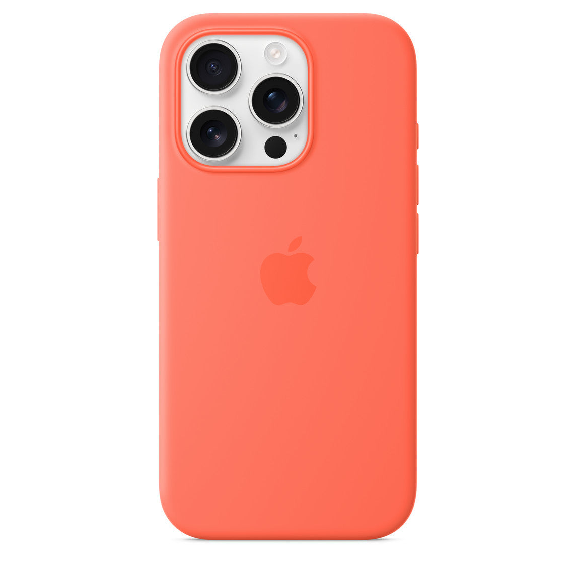 Protective Apple iPhone Back Cover - Logo Silicon Case for iPhone 16 Pro Max (Tangerine)