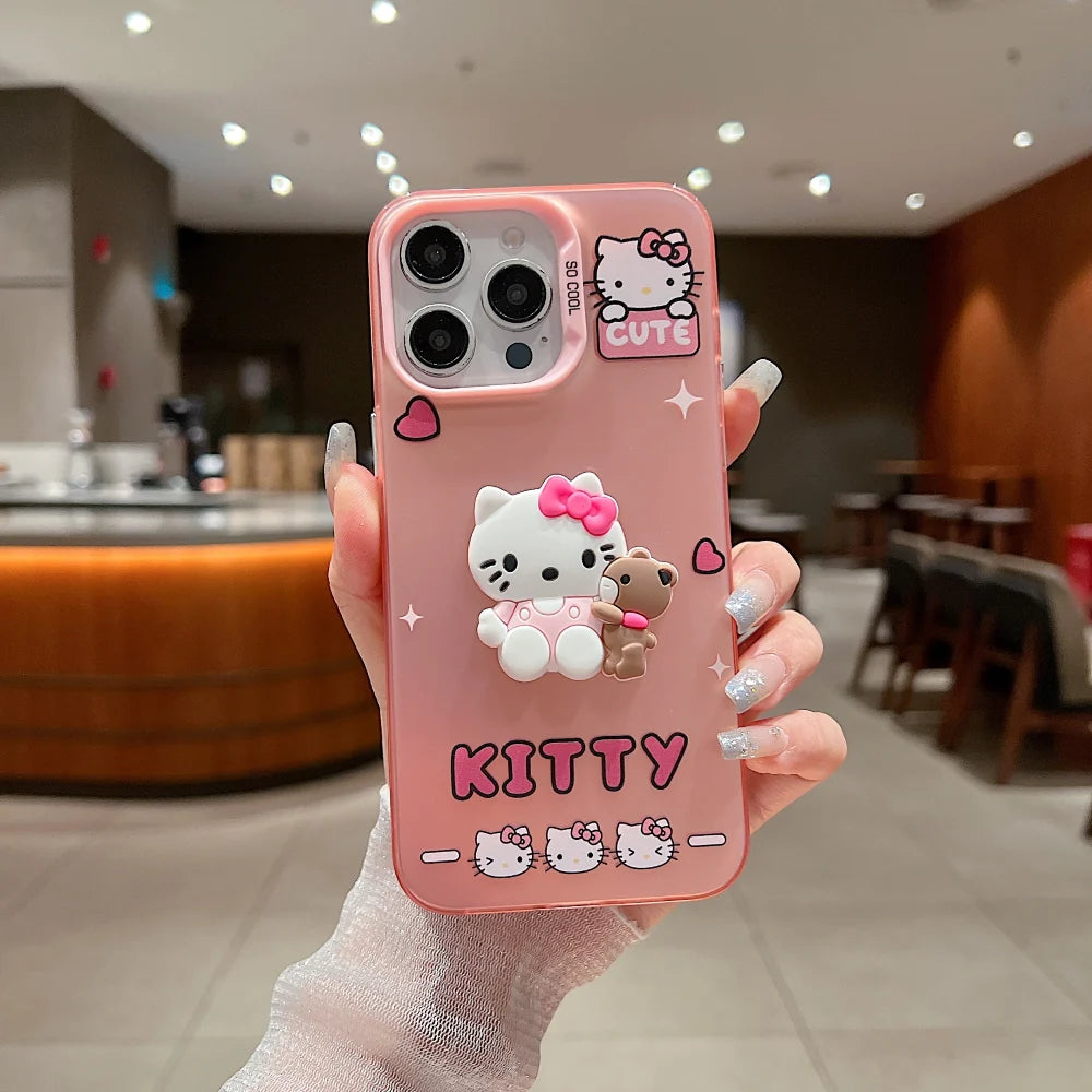 Colorful Printed and 3D Embossed Cartoon Phone Case