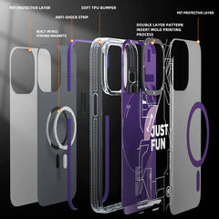 Youngkit Technology Series Futuristic Circuit Anti-Drop Magsafe Case for iPhone 14 Pro Max |Purple