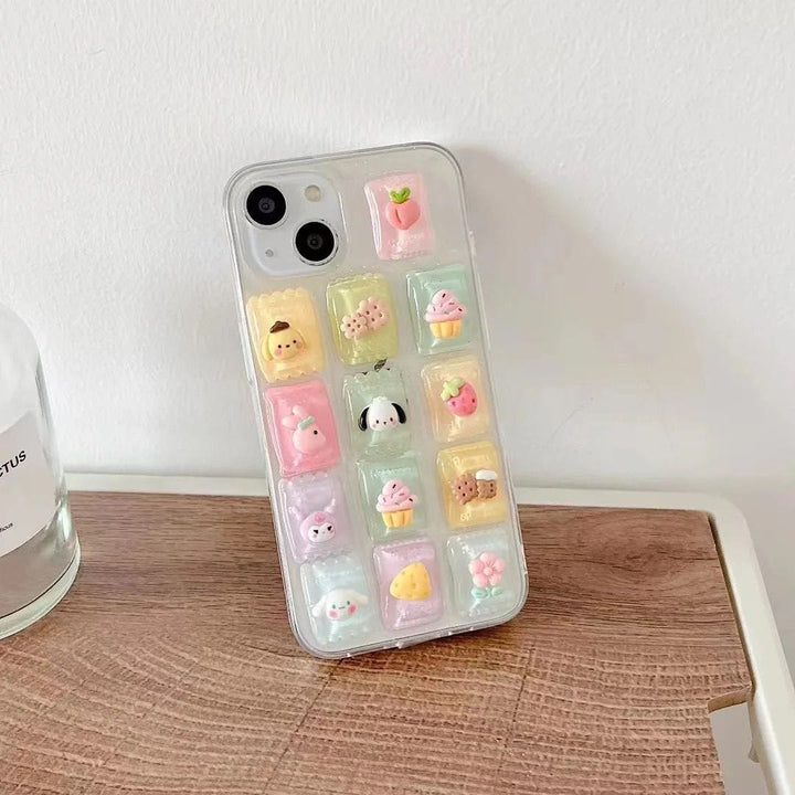 Cute 3D Colorful Cartoon Transparent Case for iPhone