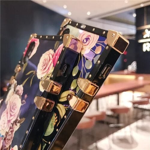 Square Floral Luxury Case With Phone Holder Mobile Case by CoverMeUp - Style 5