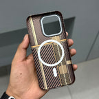 CARBON DRIP MAGSAFE CASE - BROWN CHECK ( No. 2848 ) Mobile Case by CoverMeUp - Style 3