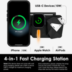 Aulumu M01 4-in-1 Folding Wireless Charging Station & Pad | Magnetic