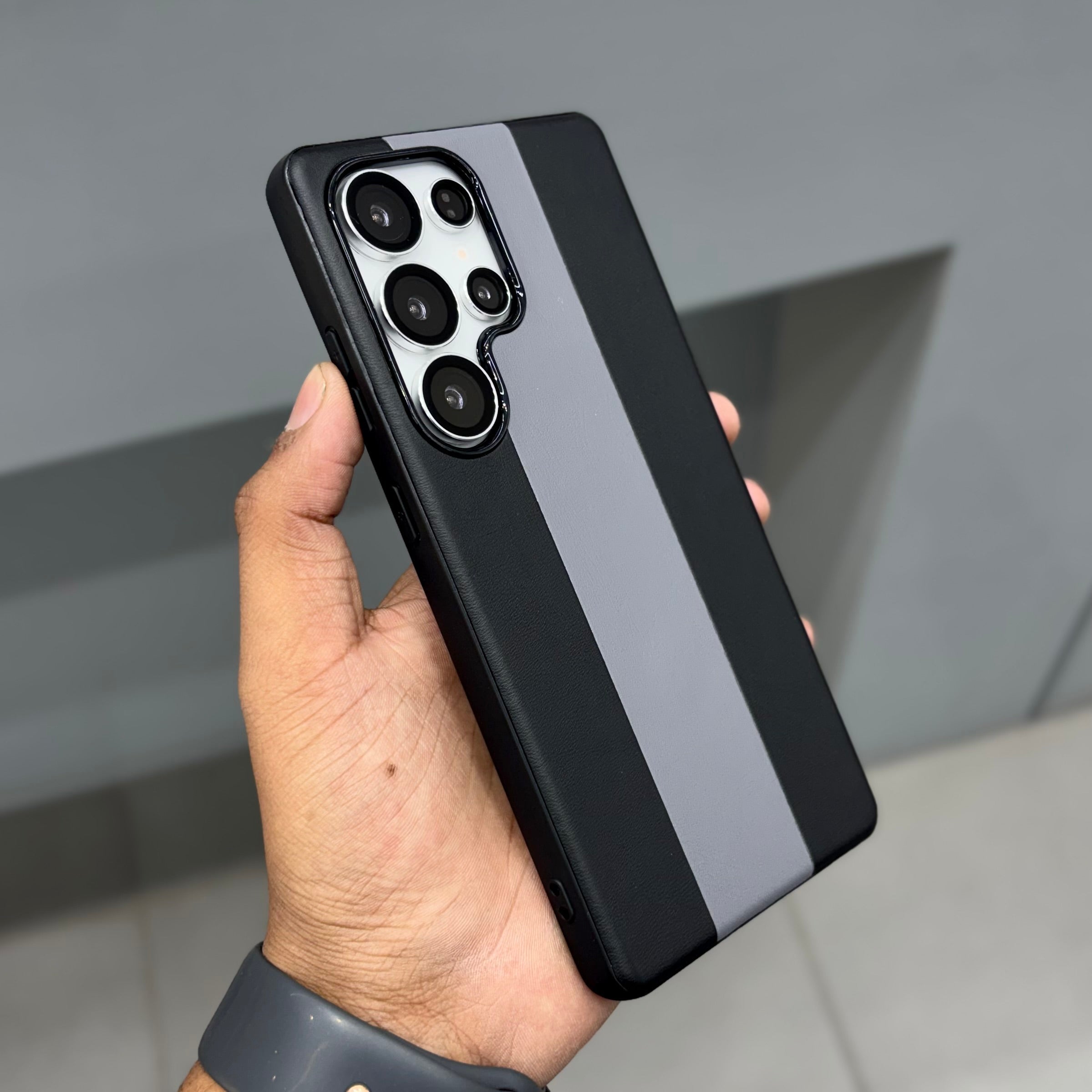 2 CUT NOMO CASE - SAMSUNG BLACK - GREY ( No. 2387 )