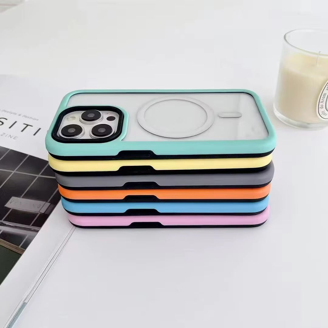 Protective Apple iPhone Back Cover - Transparent Hard MagSafe iPhone Case - Style 2