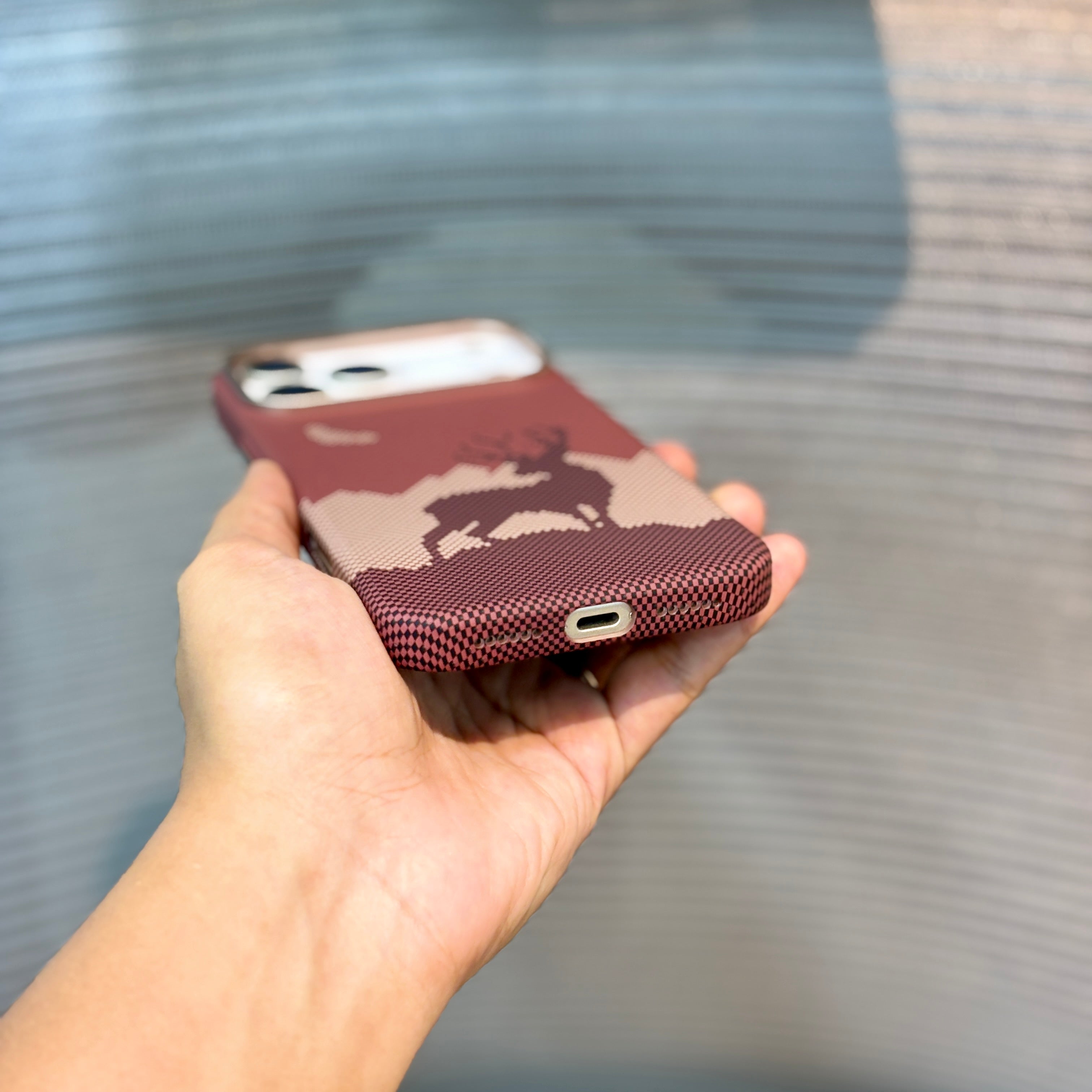 Protective Apple iPhone Back Cover - SunsetDeer Carbon Fiber MagSafe iPhone 17 Pro Max Case - Style 6