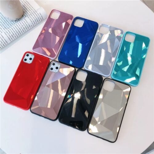 3D Diamond Mirror Glass Case For iPhone XSMax