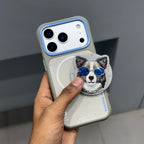 Nimmy Premium Embroidered Leather Case - NIMMY POPUP CASE-GREY BLUE ( No. 2700 )