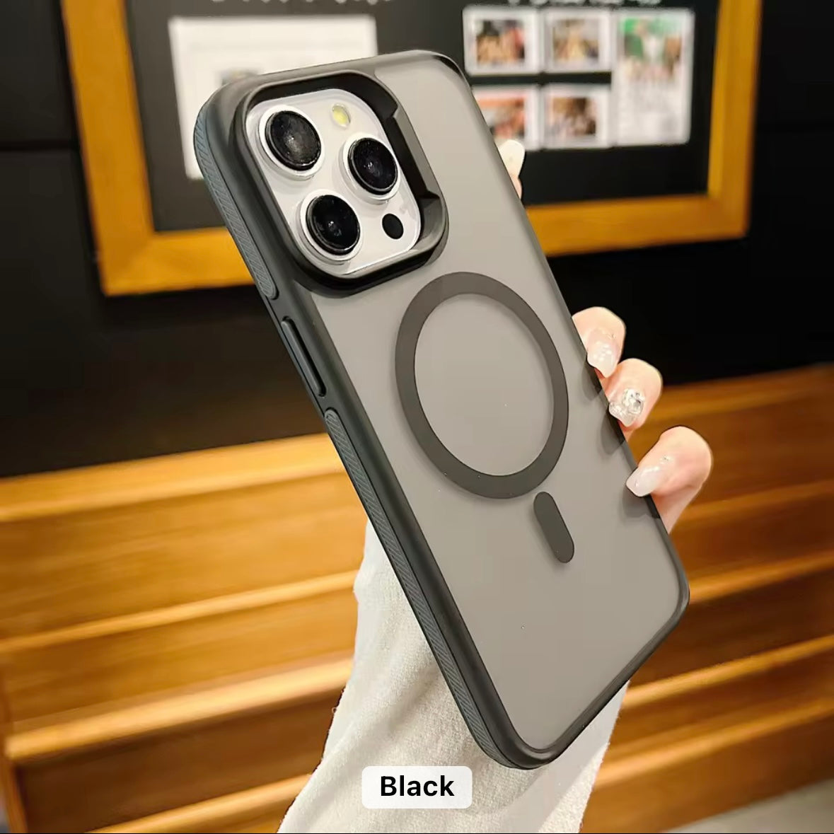 Protective Apple iPhone Back Cover - Tinted Matte Hard Magsafe Case with Color Border for iPhone - Style 8