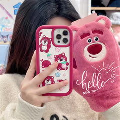 Cute Cartoon 3D Character Design Girly Cases for Girls Boys Women Teens Fun Cool Funny Silicone Soft Shockproof Cover for iPhone, Maroon