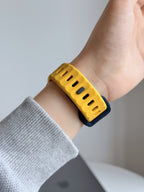 New Style Dual Colour Silicon Watch Band 44/45/46/49 mm (Yellow/Navy Blue)